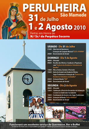 Perulheira em Festa, nos dias 31 de Julho e 1 e 2 de Agosto