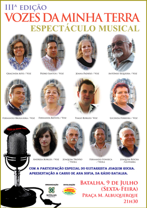 "Vozes da minha terra", apresenta artistas da Batalha no próximo Sábado