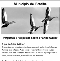 Município da Batalha distribui folhetos sobre a Gripe das Aves